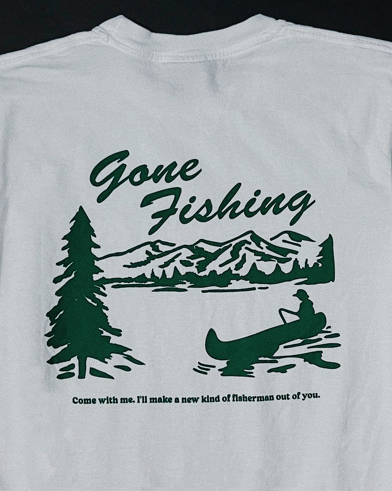 Gone Fishing White Unisex T-Shirt – Push Project