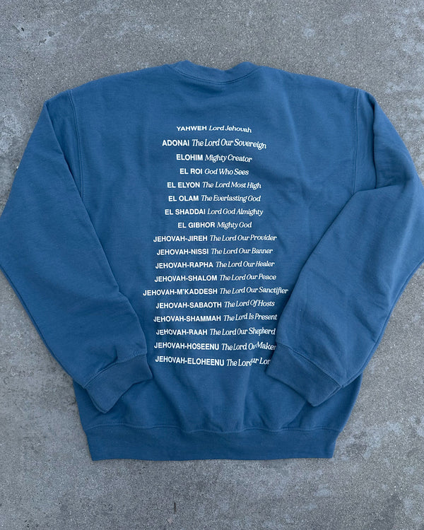 The Almighty Slate Blue Unisex Crewneck Sweater